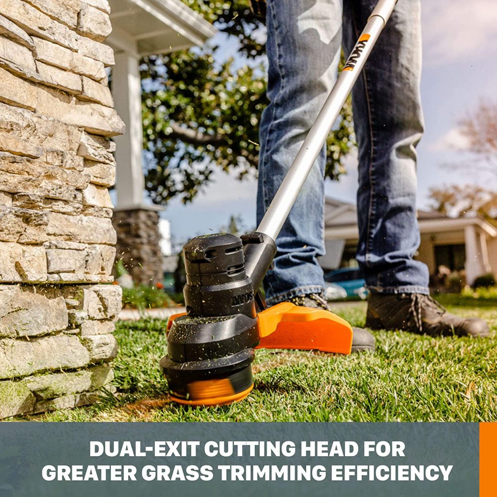 WORX 40V (2 x 20V) 33cm Line Trimmer 2x 2Ah POWERSHARE Kit WG183E